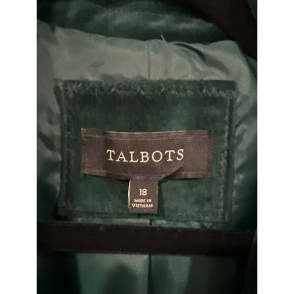 Talbots Forest Green Velvet Blazer, 18 - Picture 4 of 5